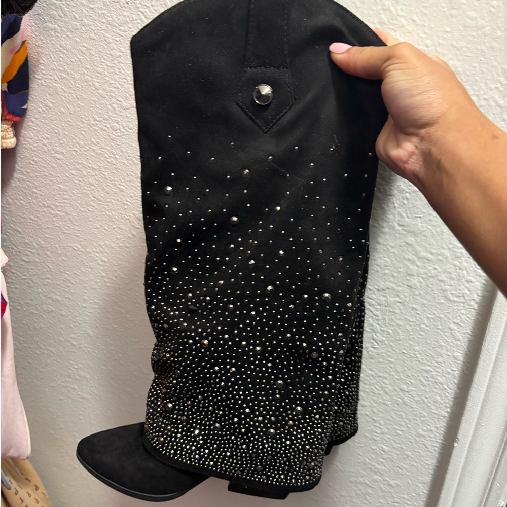 Black Studded Cowboy Boots